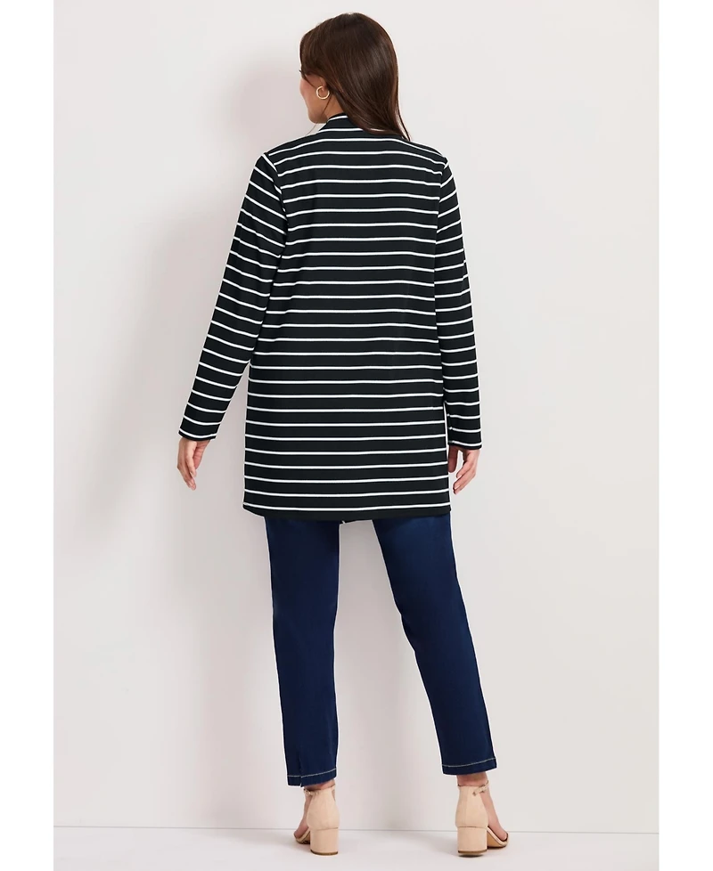 Avenue Women's Striped Cascade Cardigan