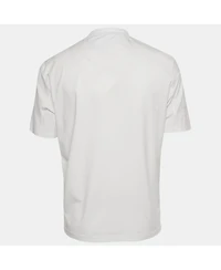 Pre-Owned Brunello Cucinelli Men's White Jersey Applique Detail T-Shirt