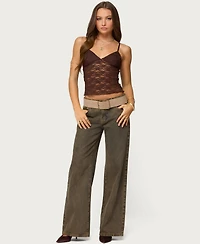 Edikted Women's Eira Sheer Lace Tank Top