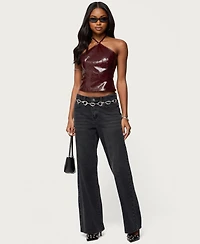 Edikted Women's Hailie Faux Leather Halter Top