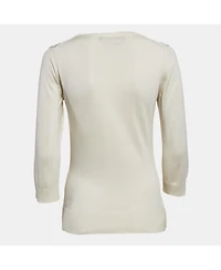 Pre-Owned Dolce & Gabbana Women's Light Beige Jersey Full Sleeve Round Neck Jumper