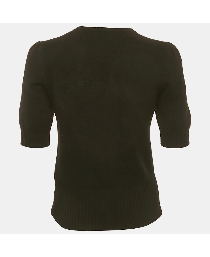 Pre-Owned Dolce & Gabbana Women's Black Applique Cashmere Knit Jumper