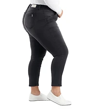 Slink Jeans Women's Black Denim High Rise Pintuck Ankle Skinny 28" inseam - Shyla