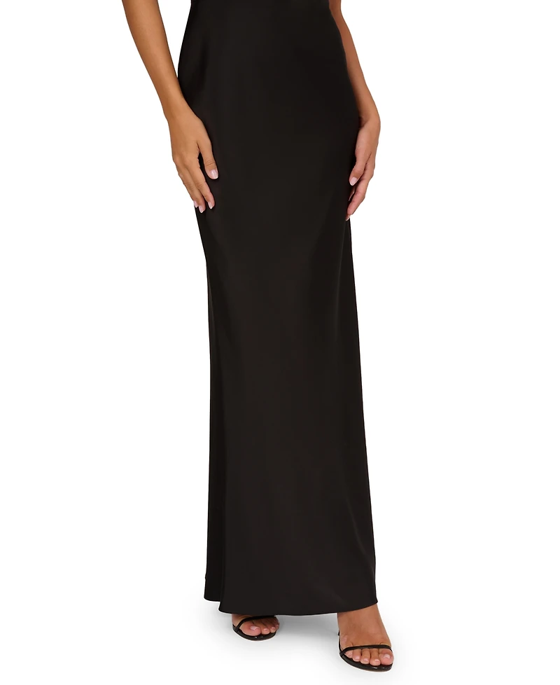 Adrianna Women's Satin Cowl Neck Long Dress