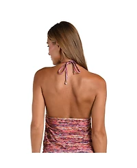 Sunshine 79 Women's Shimmer Ripple Halter Midkini Top