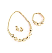 Sohi Women's Metallic Circular Necklace, Earrings And Bracelet ()