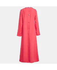 Pre-Owned Marni Women's Red Crepe Long Sleeve Maxi Dress