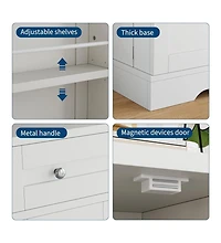 Gaomon Modern Wooden Sideboard Buffet Cabinet with Drawer, 4 Doors and Storage Shelves