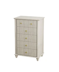Casainc 45" Tall Modern Storage Cabinet with Fluted 5 Drawer and Metal Handle