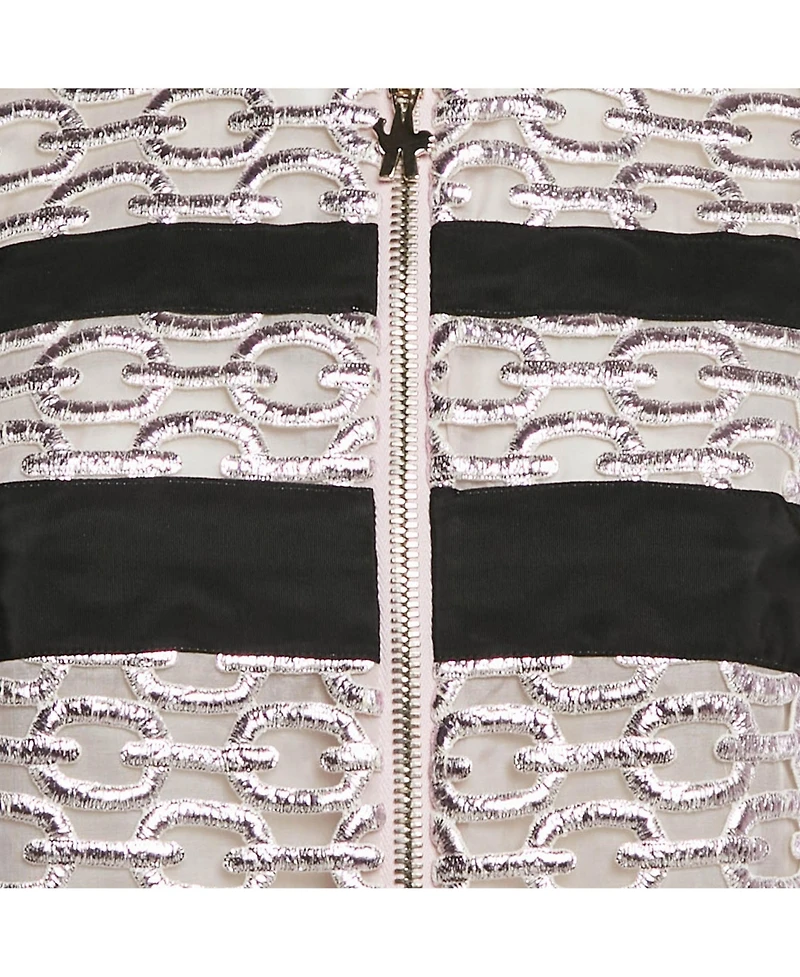 Pre-Owned Moncler Women's Metallic Pink Lace Lucy Gilet Mini Dress