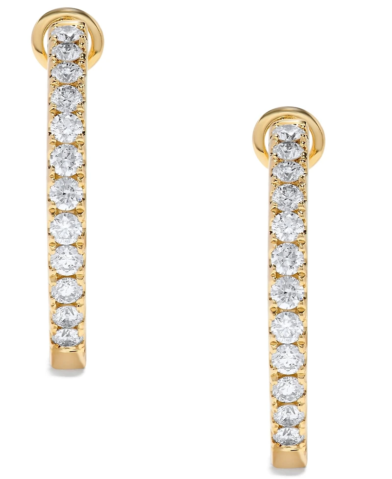 Macy's Diamond Hoop Earrings (5/8 ct. t.w.) in 14k Yellow Gold (also in 14k White Gold)