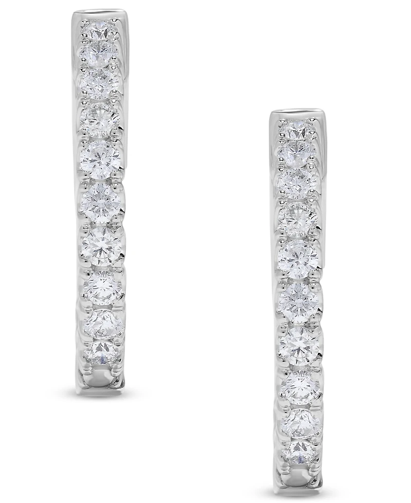 Macy's Diamond Hoop Earrings (1 ct. t.w.) in 14k White Gold