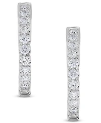 Macy's Diamond Hoop Earrings (1 ct. t.w.) in 14k White Gold
