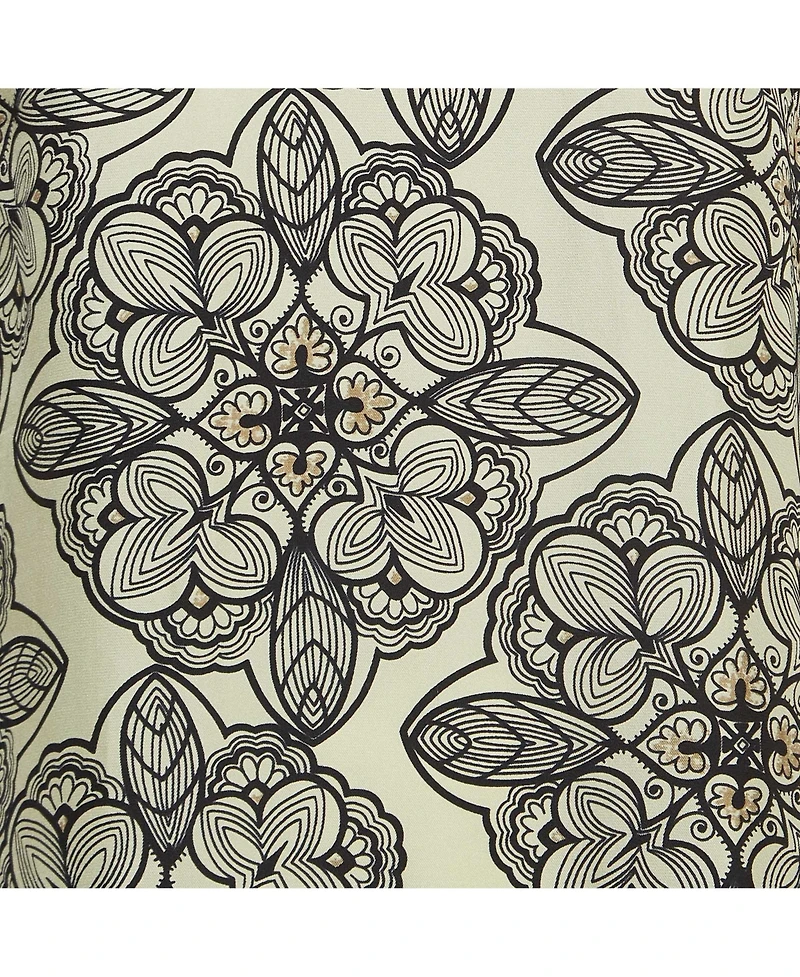 Pre-Owned Marni Women's Cream Floral Print Silk Long-Sleeve A-Line Dress