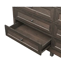 Casainc Wood Storage Cabinet with 9 Drawers and Silver Handle