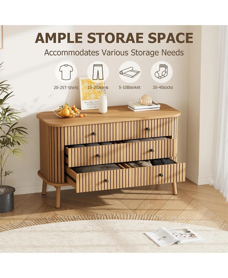 Gaomon + 6-Drawer + Natural Wood + Black HandlesGaomon + 6-Drawer + Natural Wood + Black Handles + Double Dresser