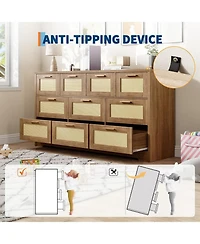 Gaomon 59" Farmhouse 10-Drawer Bedroom Dresser