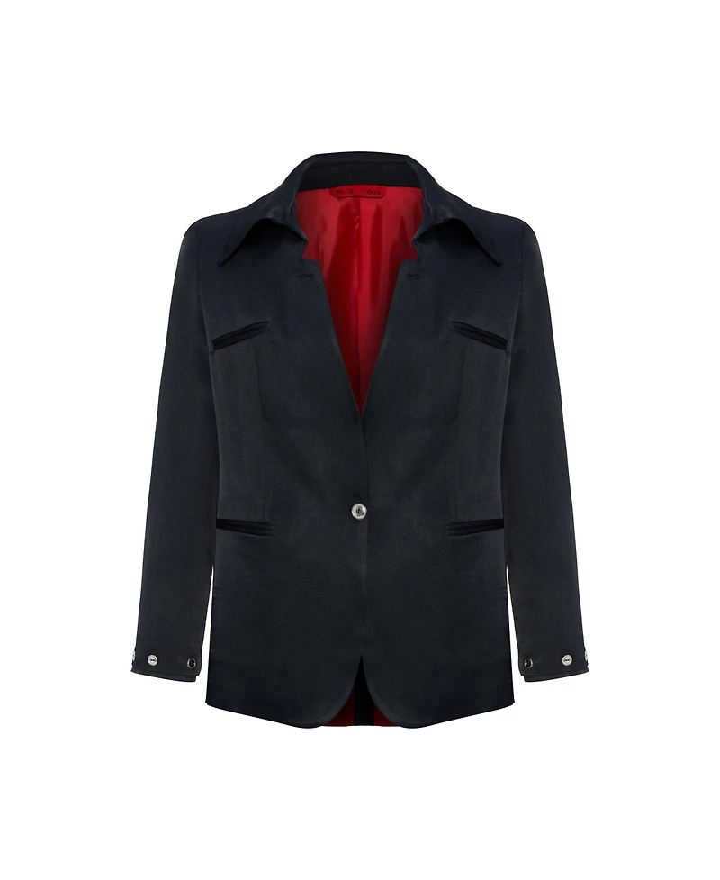 Pcfg Women's Linen-Blend Tailored Blazer