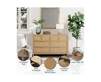 gaomon Rattan Dresser for Bedroom with Metal Handles