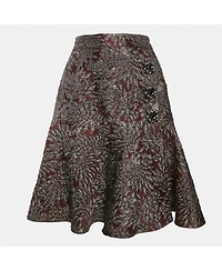 Pre-Owned Dolce & Gabbana Women's Metallic Jacquard Flared Mini Skirt