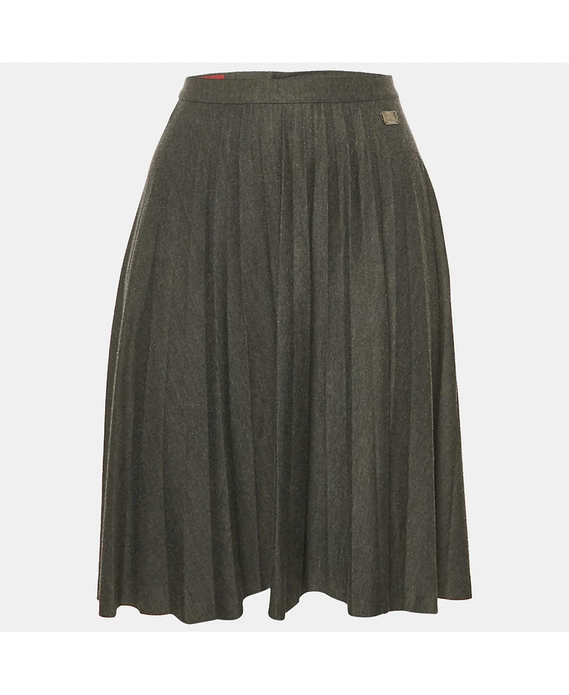 Pre-Owned Burberry Women's Black Jersey Flared Mini Skirt