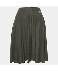 Pre-Owned Burberry Women's Black Jersey Flared Mini Skirt