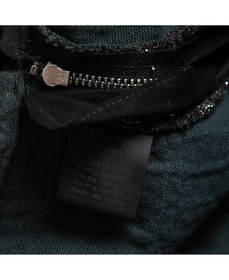 Pre-Owned Isabel Marant Women's Silver Zig-Zag Patterned Lurex Knit Mini Skirt