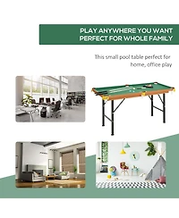 Flynama 55Inch Folding Pool Table with Professional Green Felt and Complete Accessory Set Space Saving Billiards Table
