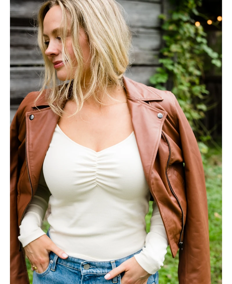 Able Plus Size Maha Leather Jacket