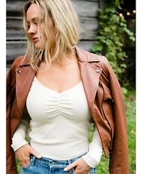 Able Plus Size Maha Leather Jacket