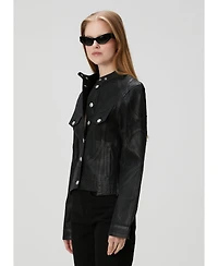 Pcfg Women's Coated Denim Moto Jacket