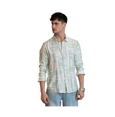 Campus Sutra Men's Abstract-Deco Regular Shirt