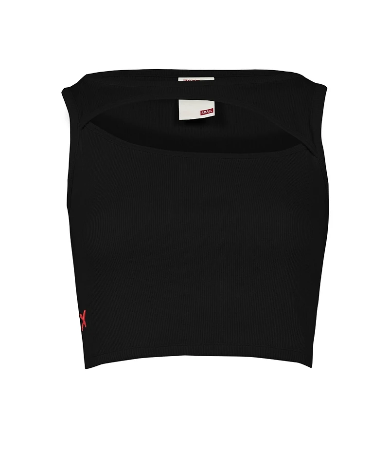 Pcfg Women's Ribbed Stretch Cotton-Blend Cropped Tank Top