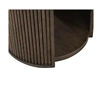 Liberty Furniture City View Round End Table for Living Room- Coffee Bean Oak Wood