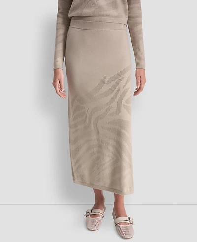 Dkny Jeans Women's Engineered Zebra Pointelle Skirt