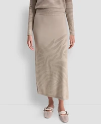 Dkny Jeans Women's Engineered Zebra Pointelle Skirt