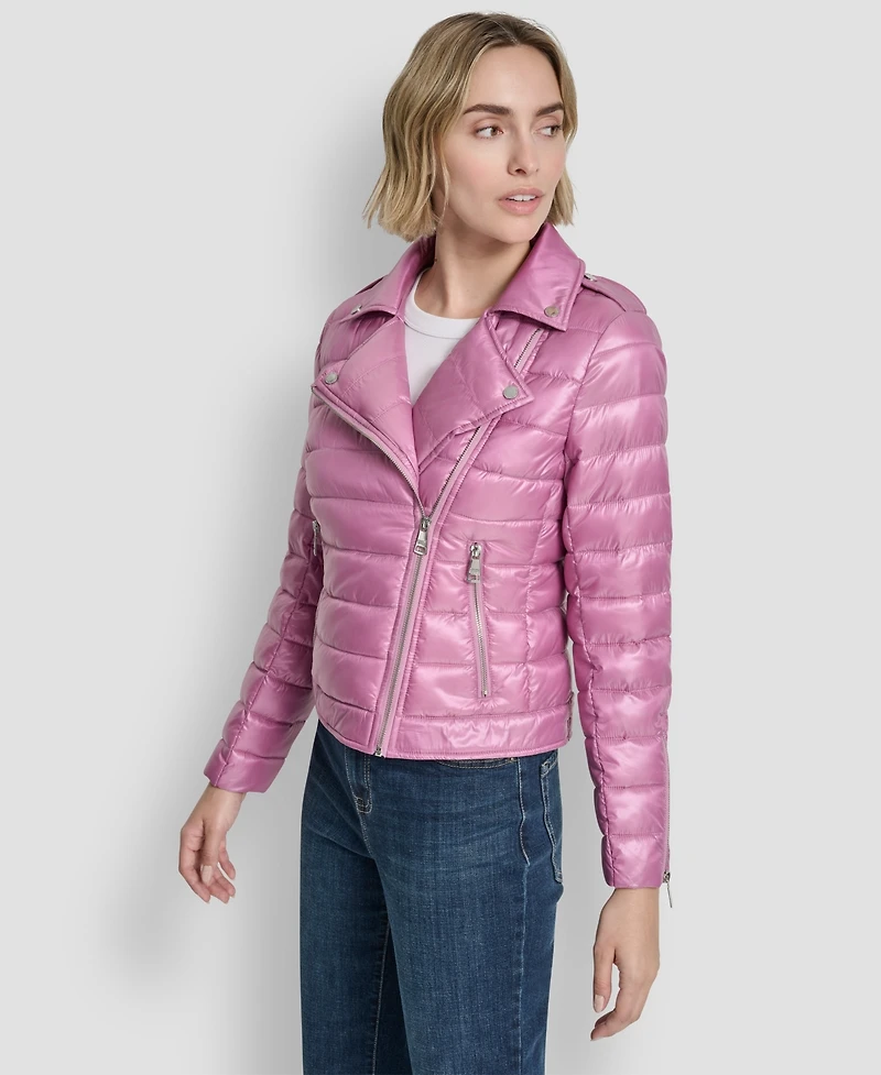 Dkny Jeans Women's Lightweight Zip-Front Puffer Jacket