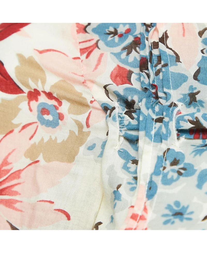 Pre-Owned Marni Women's Multicolor Floral Print Cotton Tie-Up Detail Blouse