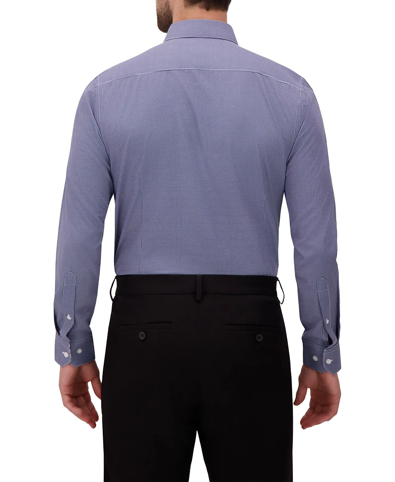 Report Collection Men's 4-Way Houndstooth-Print Woven Dress Shirt