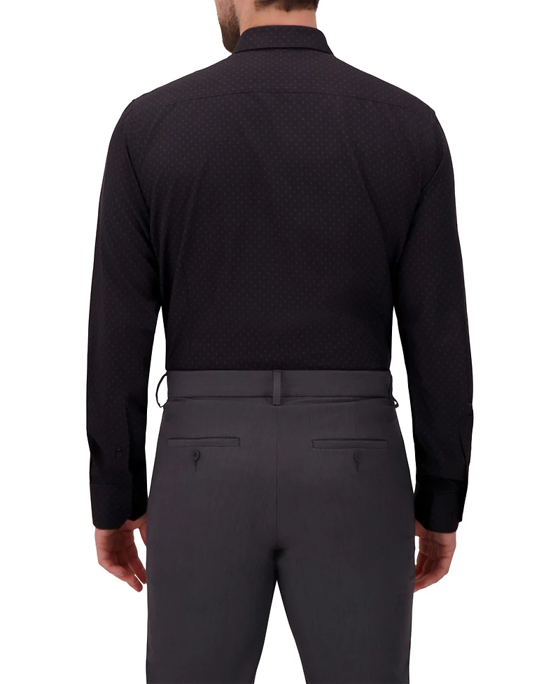 Report Collection Men's 4-Way Geometric-Print Spread-Collar Woven Dress Shirt