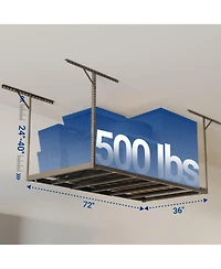 Fleximounts Max Series 36 in. W x 72 in. D Heavy Duty Ceiling Mounted Garage Rack