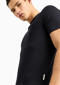 A|X Armani Exchange Men's Short Sleeve Textured Combed Cotton T-Shirt