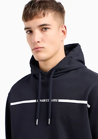 A|X Armani Exchange Men's French Terry Skinny Stripe Logo Drawstring Hoodie