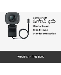 Logitech Streamcam Plus Webcam With Tripod (Graphite)