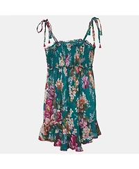 Pre-Owned Zimmermann Women's Green/multicolor Floral Printed Cotton