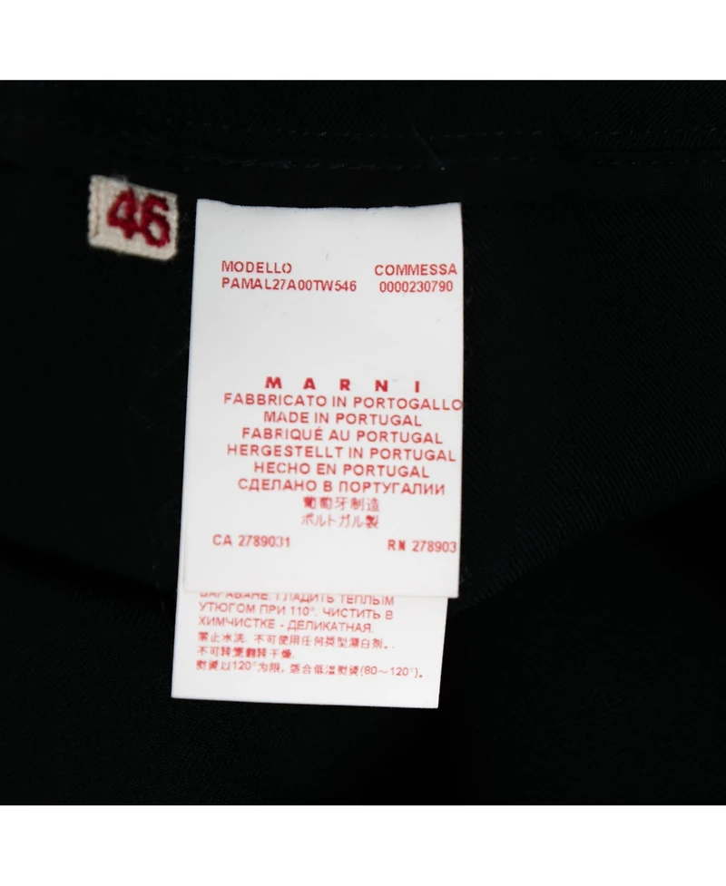 Pre-Owned Marni Women's Navy Blue Crepe Tapered Pants