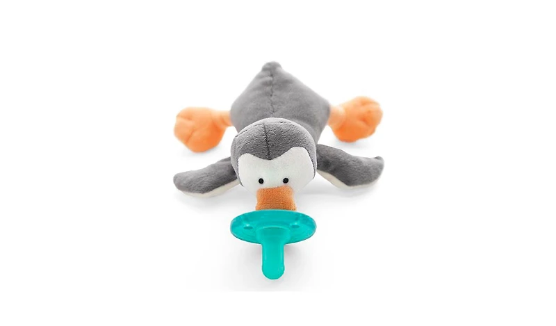 WubbaNub Baby Grey Penguin Pacifier