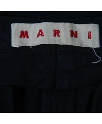 Pre-Owned Marni Women's Navy Blue Cotton Straight-Leg Trousers