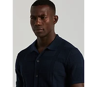 Perry Ellis Men's Open Stitch Jacquard Shirt