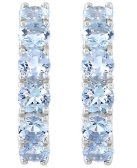Effy Collection Aquamarine Hoop Earrings (2-7/8 ct. t.w.) in Sterling Silver